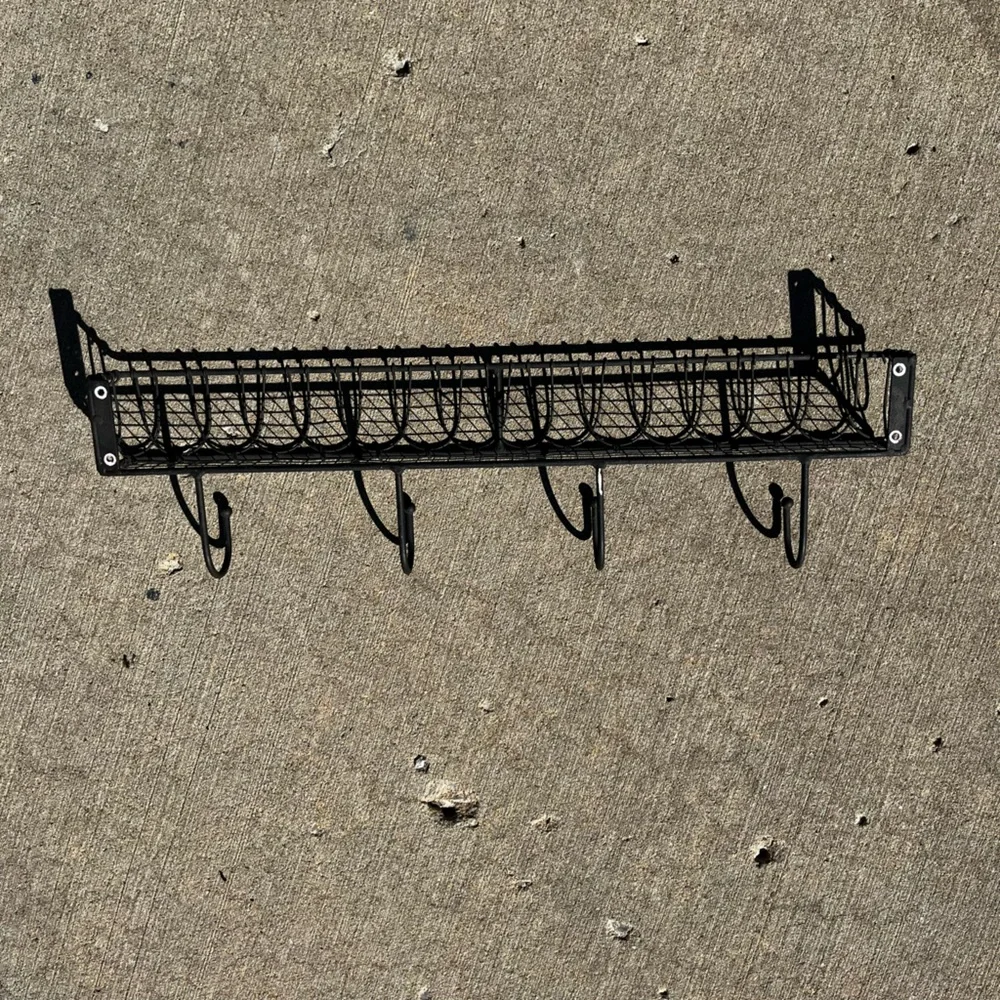 Basket shelf w/ hooks